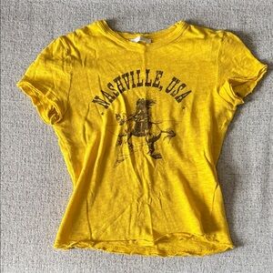 Zara Yellow Nashville Graphic Short Sleeve Tee